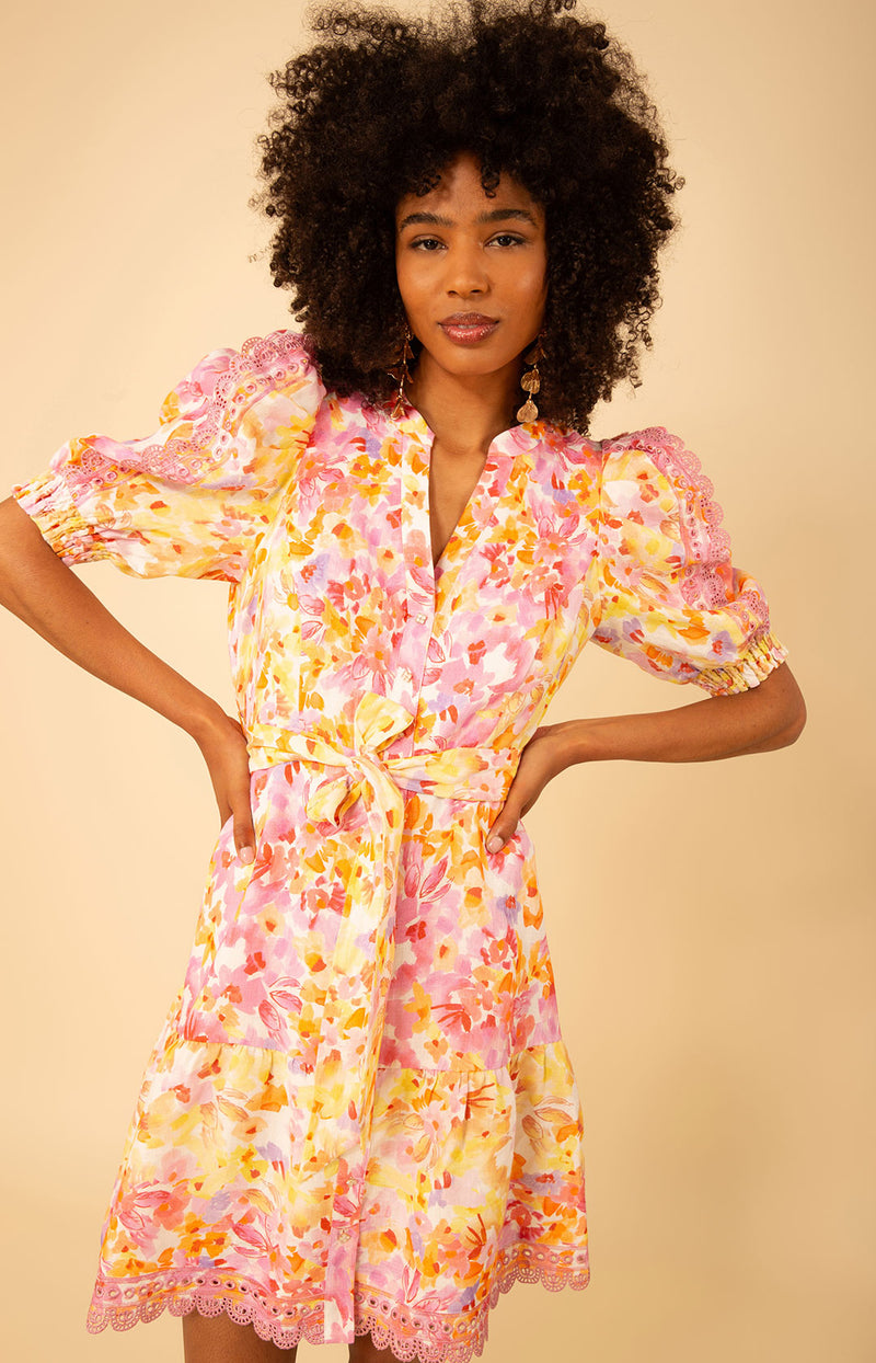 Hayden Linen Dress Pink / L Hayden Linen Dress Pink / L