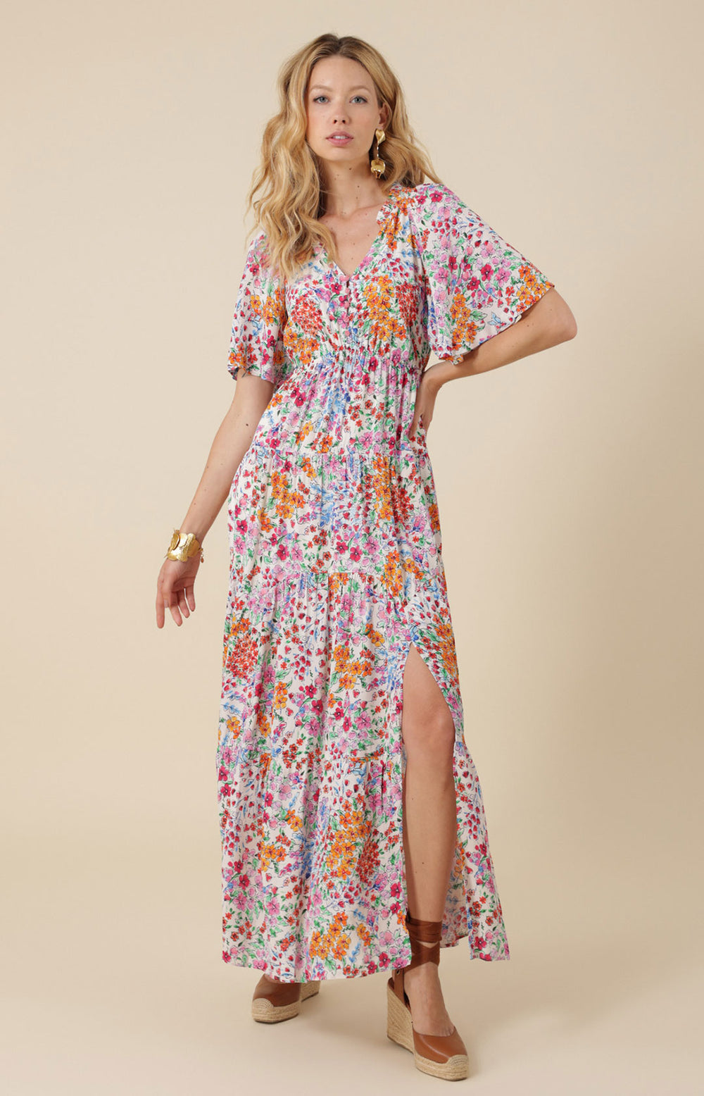 lia maxi dress nbd Lia Maxi Dress Beige / XS