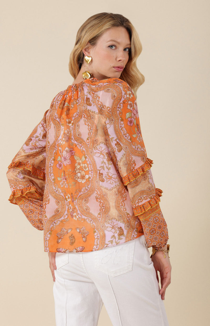 Phoenix Voile Top, color_orange