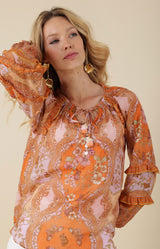 Phoenix Voile Top, color_orange