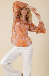 Phoenix Voile Top, color_orange