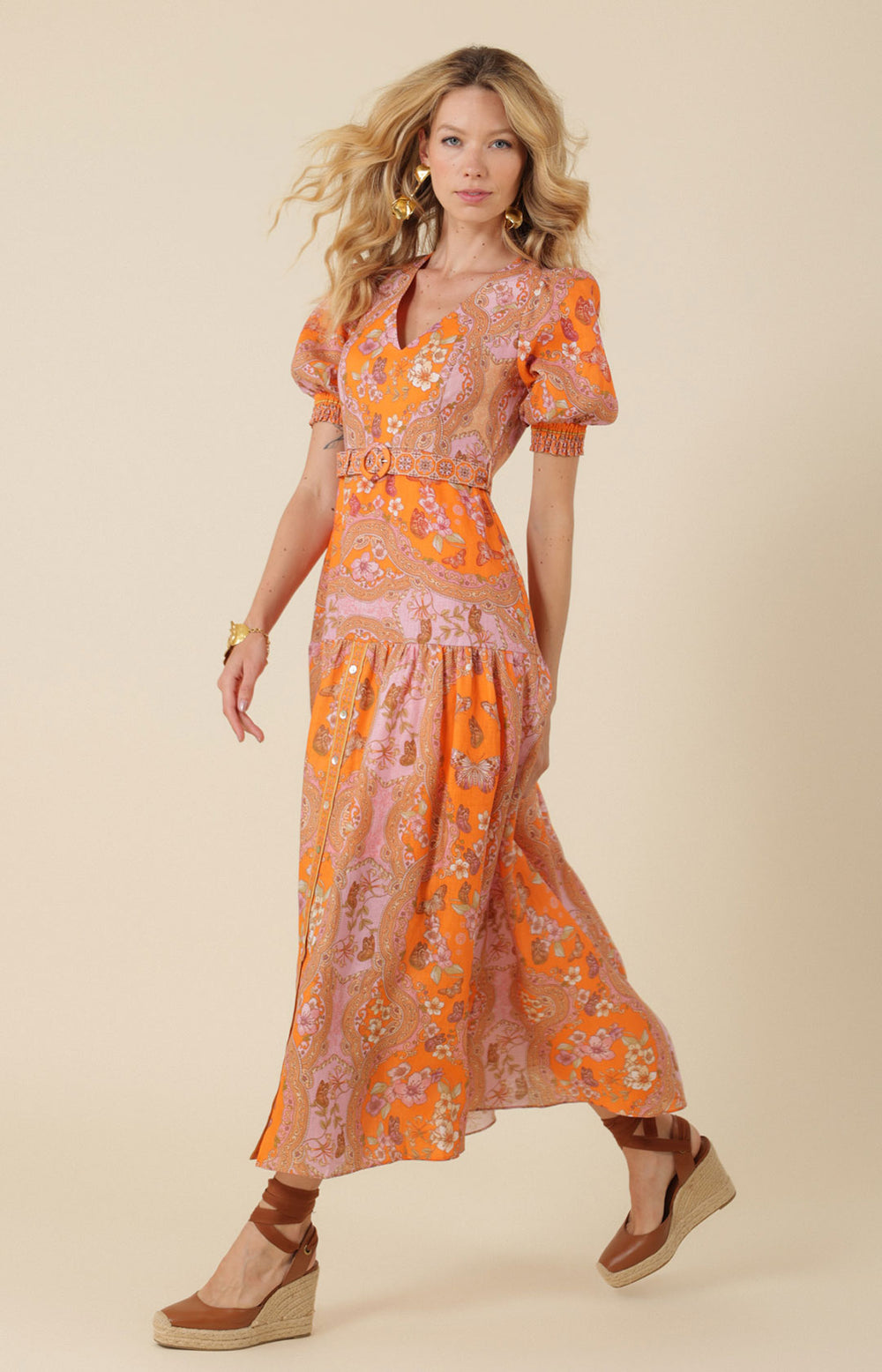 Blair Linen Maxi Dress Ivory / XS