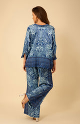 Alayah Oversized Scarf Shirt, color_navy