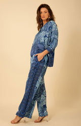 Alayah Oversized Scarf Shirt, color_navy