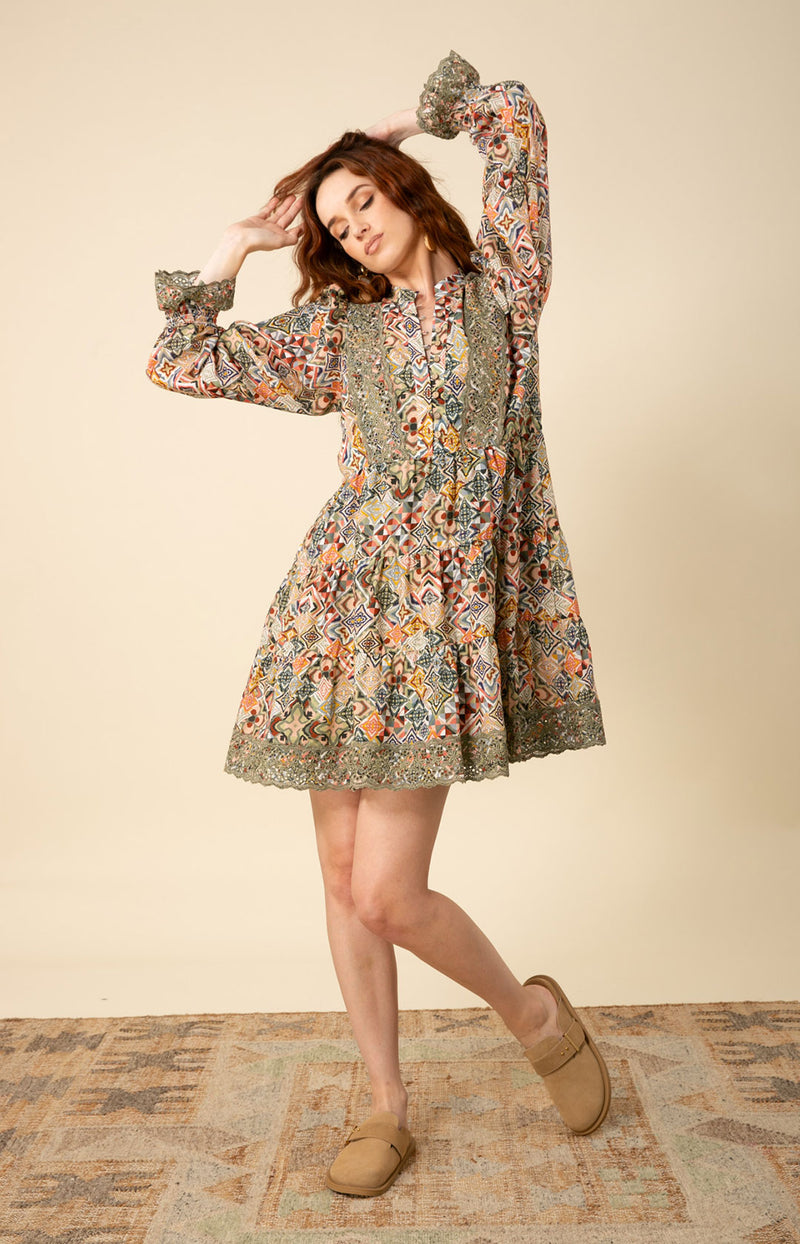 hale bob embroidered dress Hale Bob Women's Amara Embroidered Midi Dress - Natural