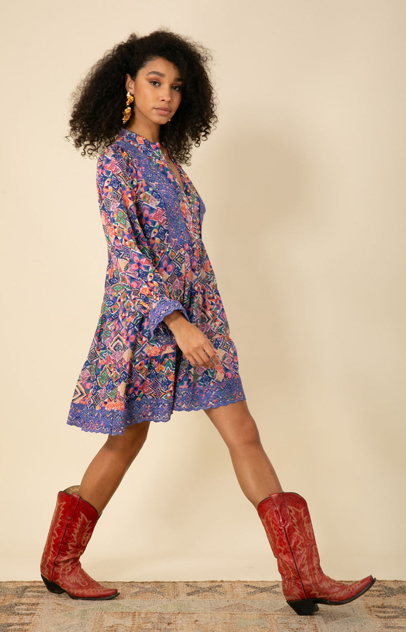 Amari Embroidered Dress, color_periwinkle