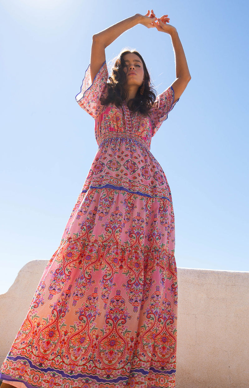 Alexis Voile Maxi Dress Pink - Hale Bob L / Pink Alexis Voile Maxi Dress Pink - Hale Bob L / Pink
