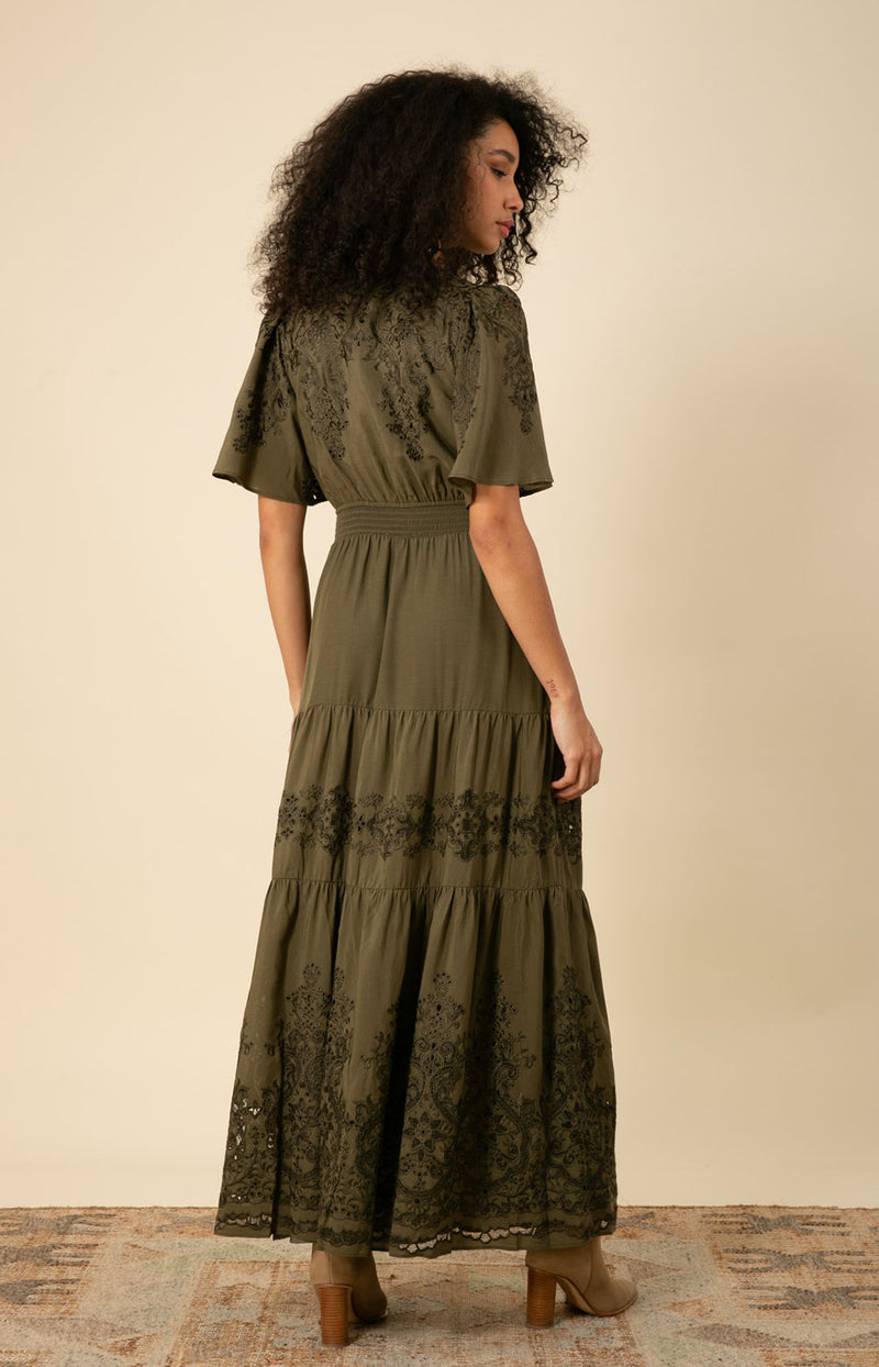 Mariah Embroidered Maxi Dress Rose / L Mariah Embroidered Maxi Dress Rose / L