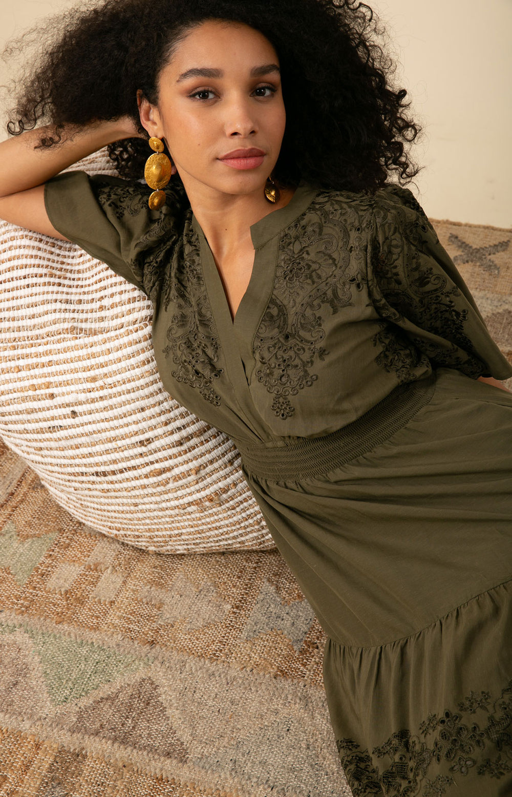 hale bob embroidered dress Jane Embroidered Dress White / XL
