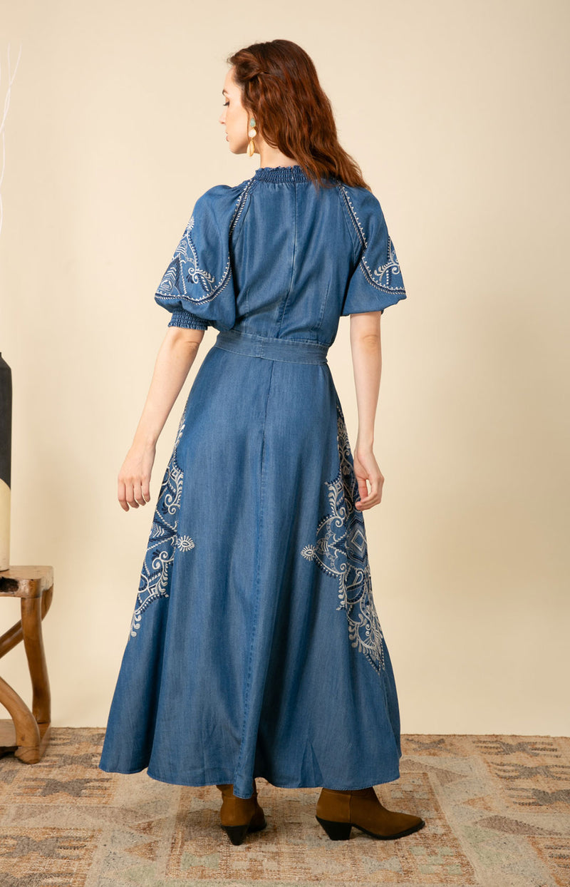 Wynter Embroidered Chambray Dress Wynter Embroidered Chambray Dress