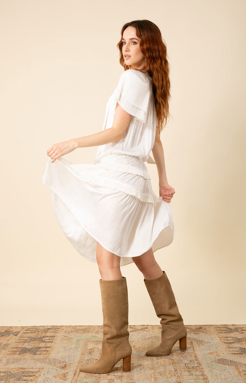 Alexandria Solid Midi Drop Waist Dress Alexandria Solid Midi Drop Waist Dress