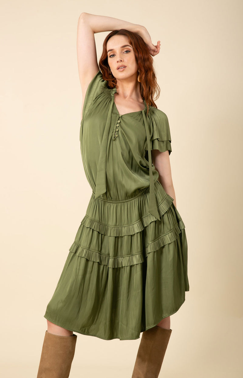 Alexandria Solid Midi Drop Waist Dress Alexandria Solid Midi Drop Waist Dress