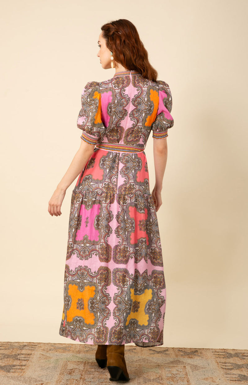 Elianna Linen Maxi Dress, color_pink