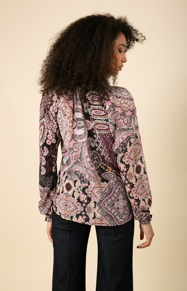 Laura Silk Top, color_black