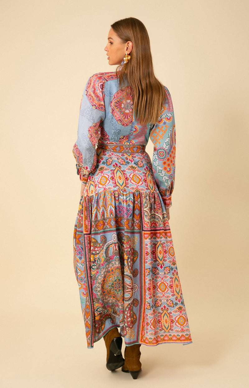 samara silk chiffon dress retrofete Samara Dress in Blush