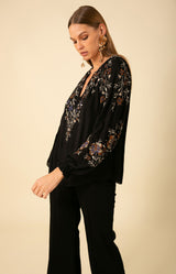 Royalty Embroidered Top, color_black