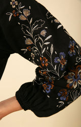 Melissa Embroidered Dress, color_black