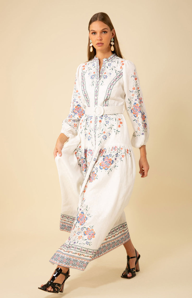Melissa Embroidered Maxi Dress Ivory / M