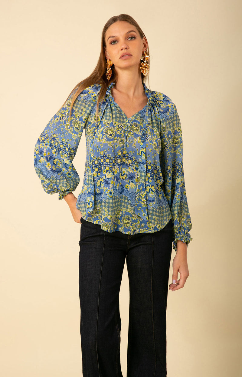 Raelyn Silk Top, color_blue