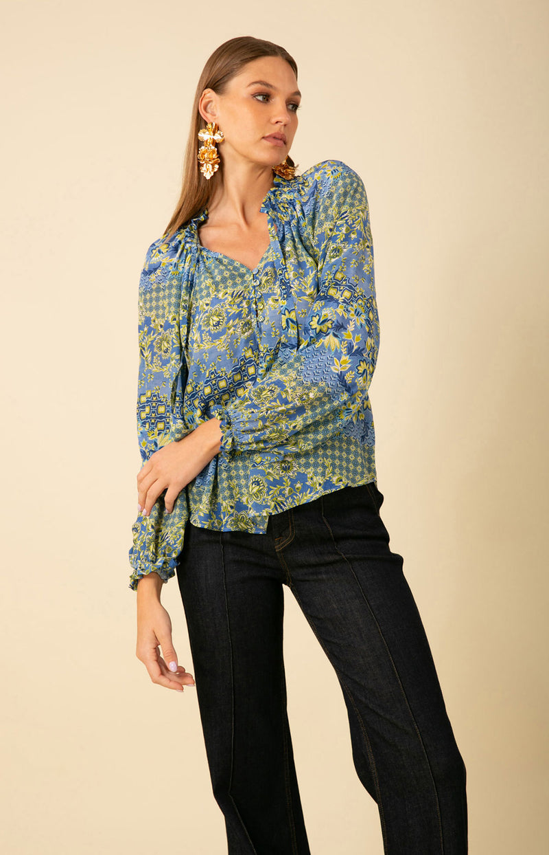 Raelyn Silk Top, color_blue