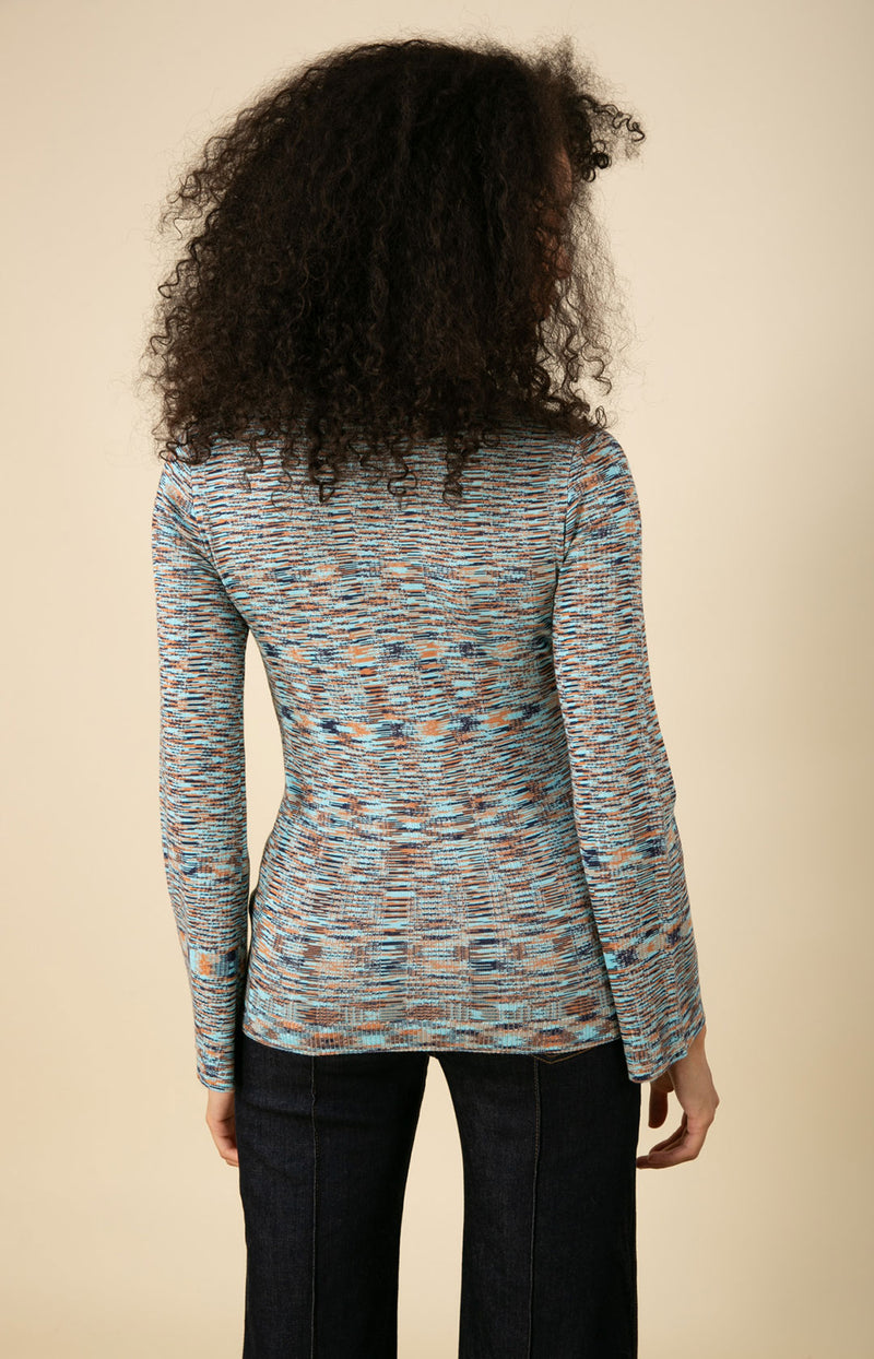 Rosemary Collared Top, color_blue