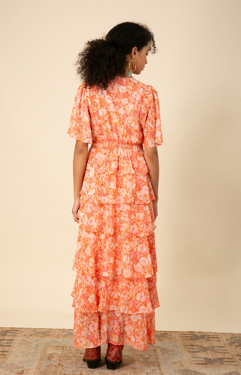 Ainsley Tiered Dress, color_orange