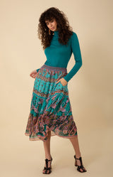 Maliyah Skirt, color_teal