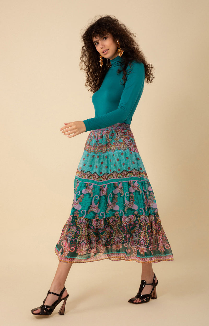 Maliyah Skirt, color_teal