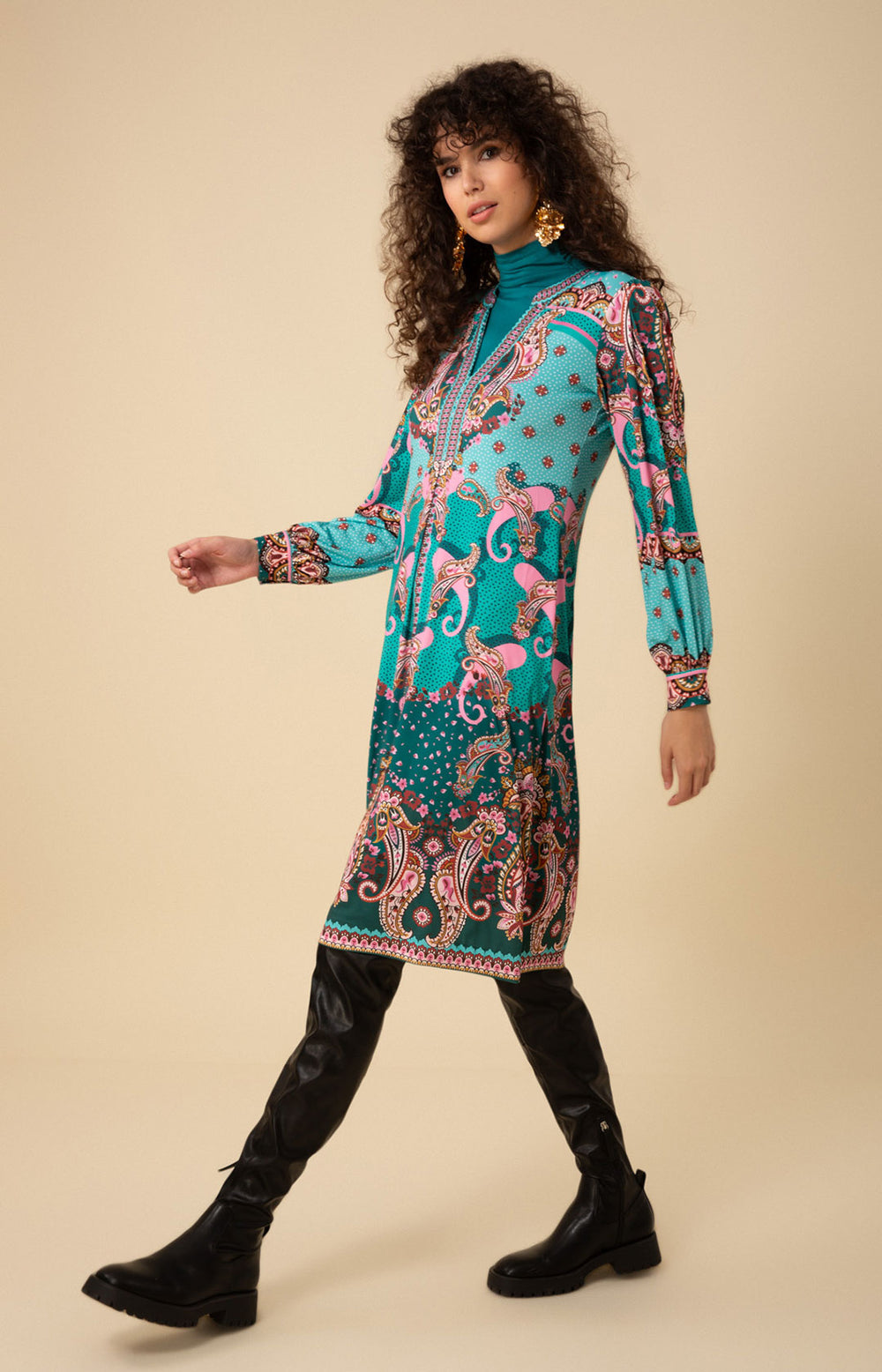 midi dress amora Amora Denim Midi Dress