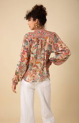 Maisie Silk Top, color_beige