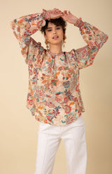 Maisie Silk Top, color_beige