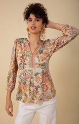 Miracle Jersey Top Beaded, color_beige