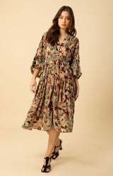 Raven Velvet Burnout Dress, color_beige