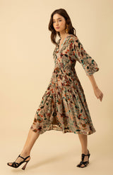 Raven Velvet Burnout Dress, color_beige