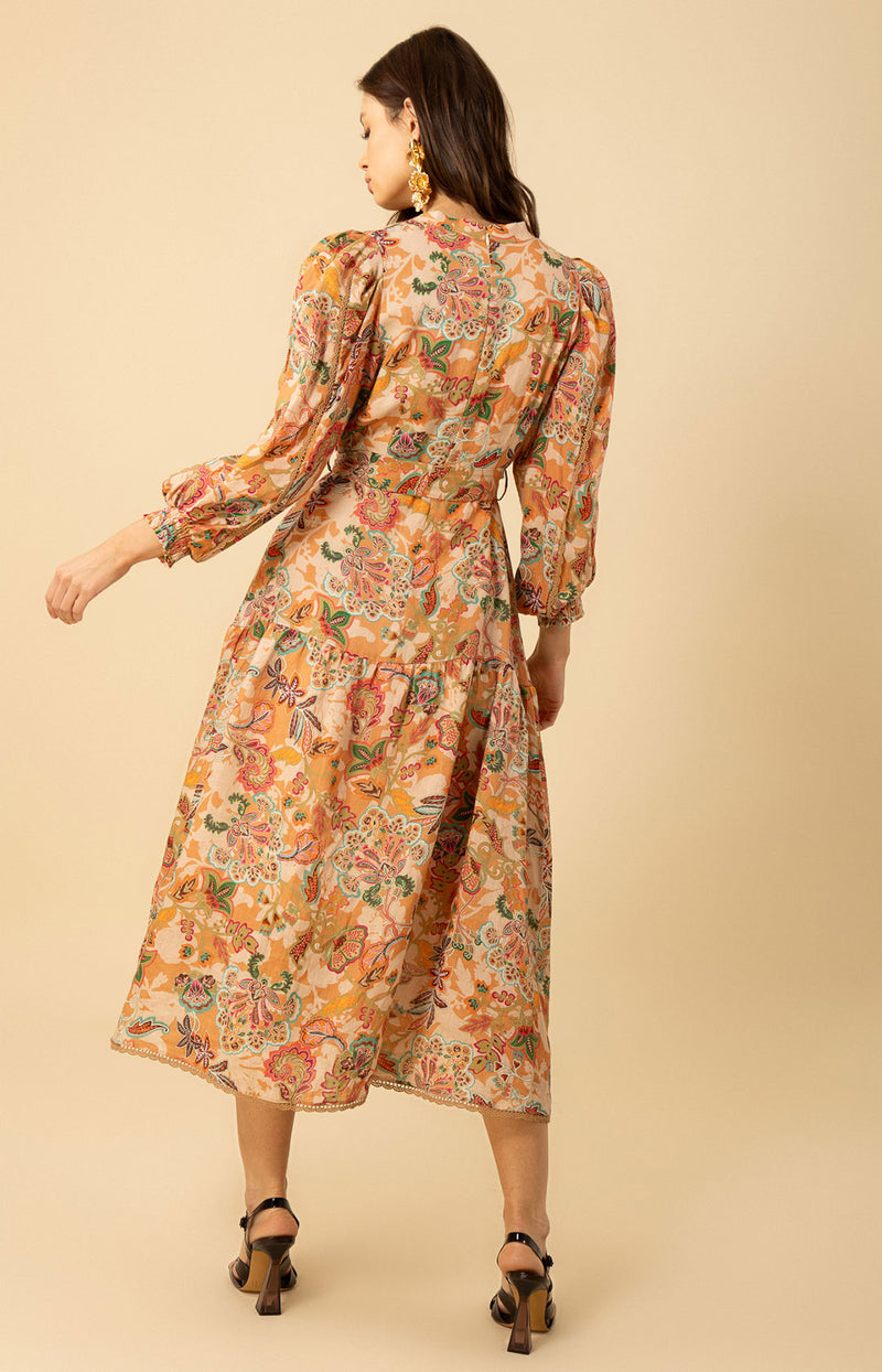 Hale Bob Allie Linen Dress - Brown / Neutral Hale Bob Allie Linen Dress - Brown / Neutral