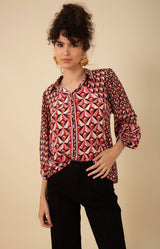 Daleyza Silk Top, color_coral