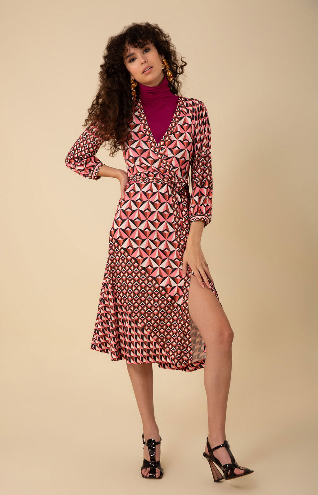 Anaya Wrap Dress Coral / S