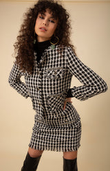 Malani Tweed Jacket, color_black with whit