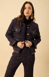 Malani Tweed Jacket, color_navy