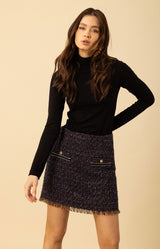 Paislee Tweed Skirt, color_navy