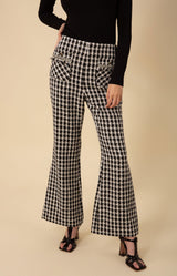 Kaylee Flared Pant, color_black with whit