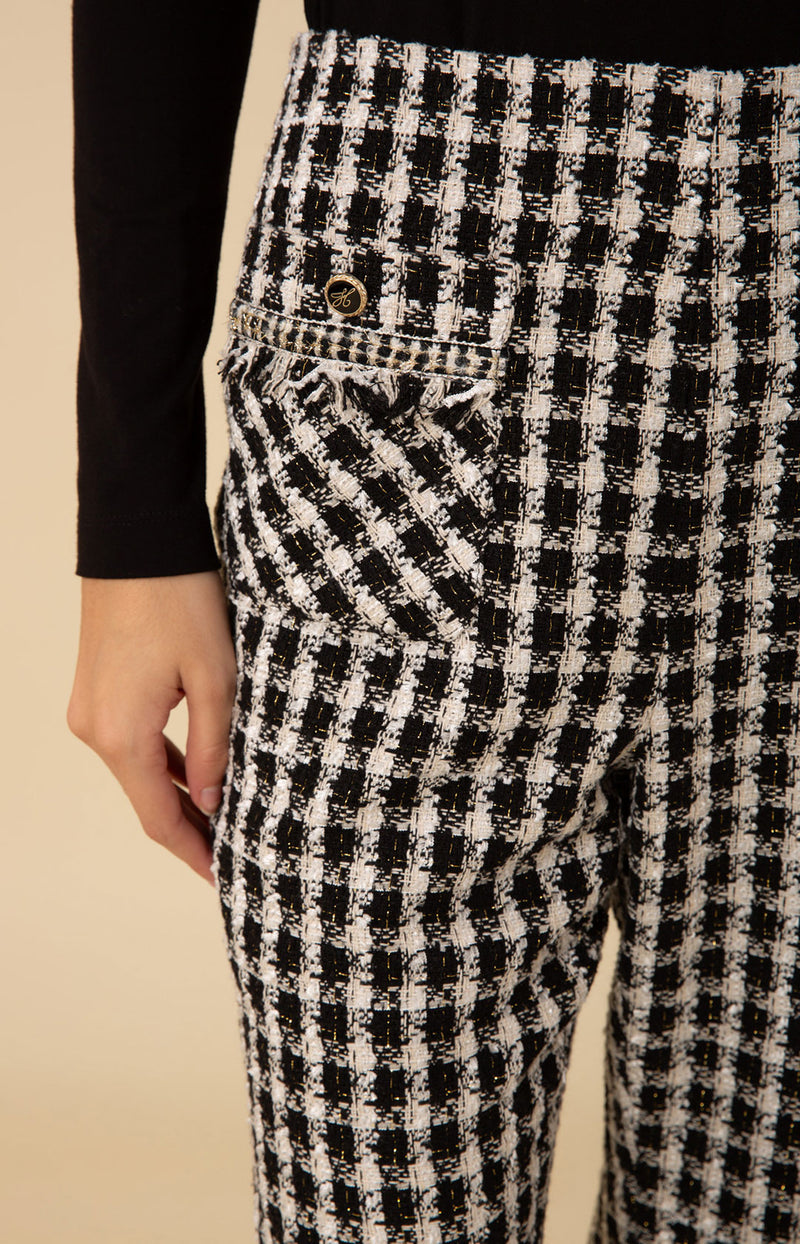 Kaylee Flared Pant, color_black with whit