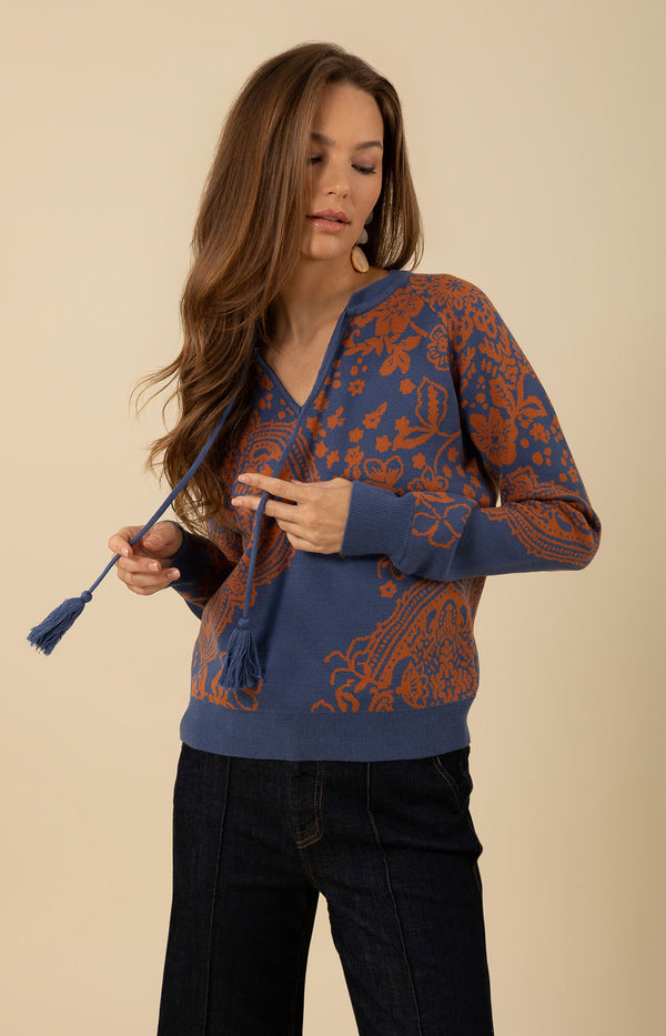 Makenzie Jaquard Sweater, color_blue