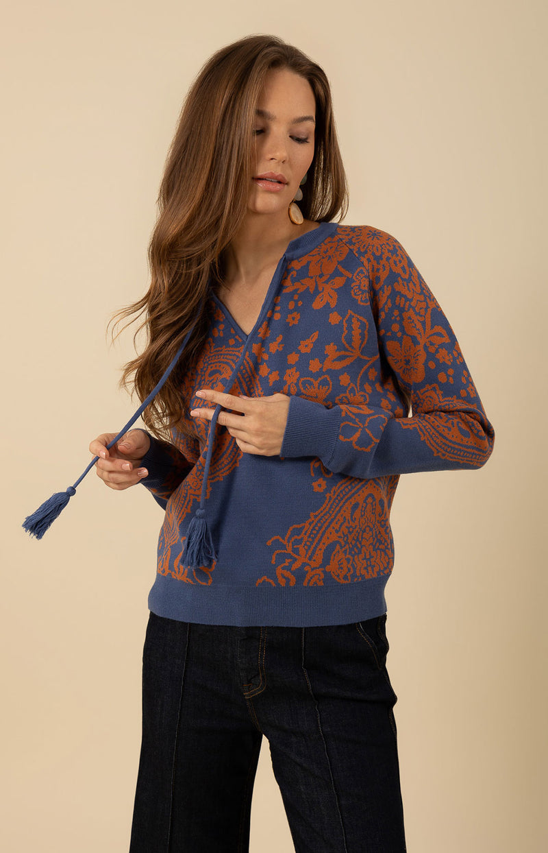 Makenzie Jaquard Sweater, color_blue