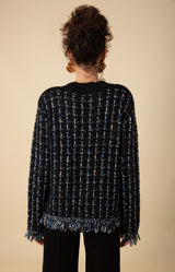 Jimena Boucle Cardigan, color_black