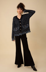 Jimena Boucle Cardigan, color_black