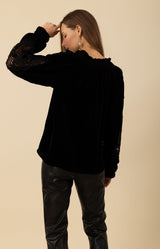 Amanda Velvet Top, color_black