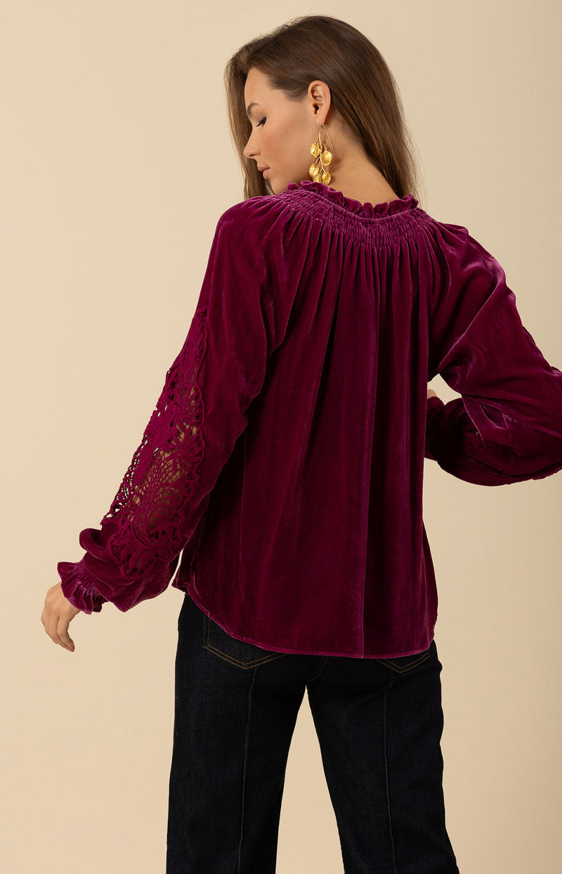 Amanda Velvet Top, color_violet