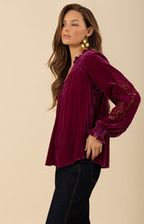 Amanda Velvet Top, color_violet