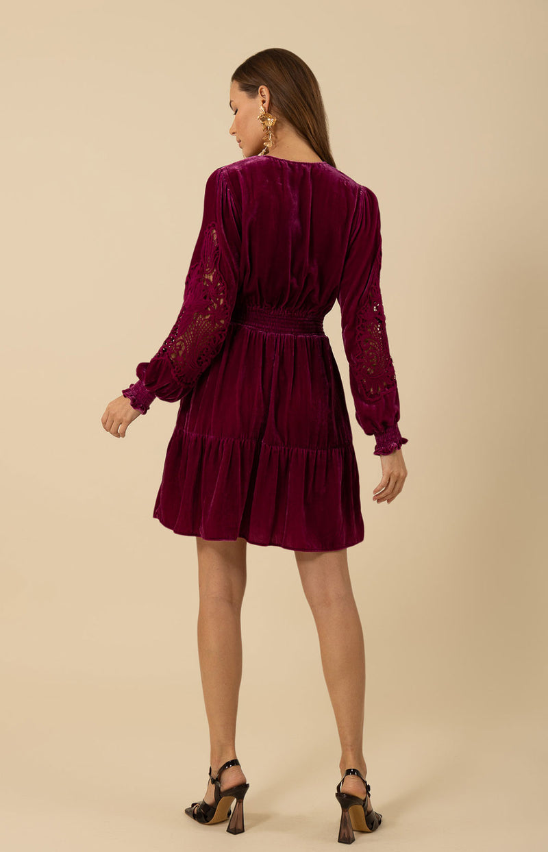 Alison Crochet Velvet Dress, color_violet